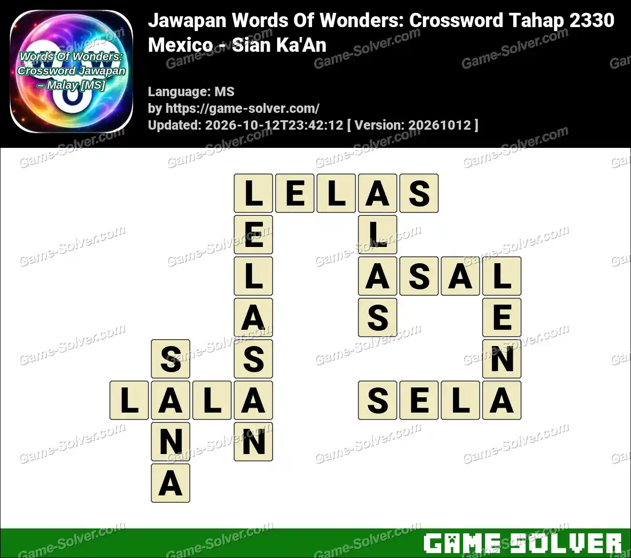 Jawapan Words Of Wonders: Crossword Tahap 2330 – Mexico – Sian Ka’An